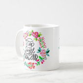 Stop en ruik aan de bloemen koffiemok (Voorkant links)