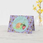 Stop en Ruik de aardbeien Slak Self Care Kaart (Gele Bloem)