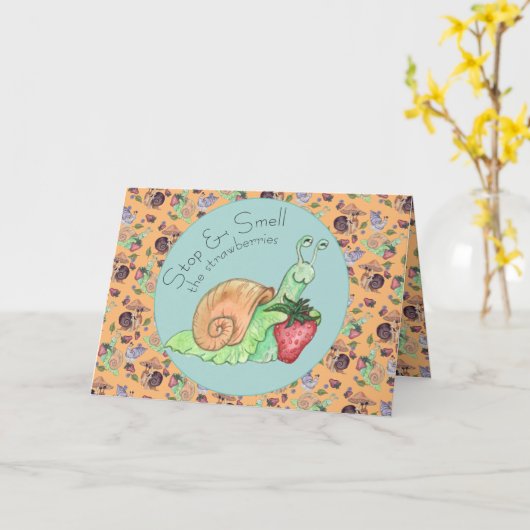 Stop en Ruik de aardbeien Snagelzelfzorg C Kaart (Gele Bloem)