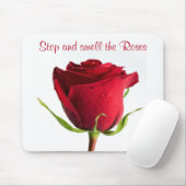 Stop en Ruik de Rozen Red Rose Mousepad Muismat (Met muis)