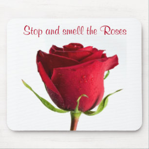 Stop en Ruik de Rozen Red Rose Mousepad Muismat