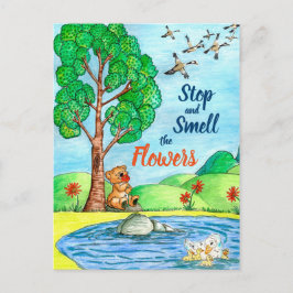 Stop en Ruik het Briefkaart van de Bloemen