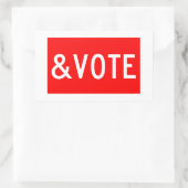 STOP EN STEM RECHTHOEKIGE STICKER (Tas)