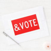 STOP EN STEM RECHTHOEKIGE STICKER (Envelop)