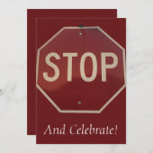 Stop en Vier Uitnodiging (Voorkant / Achterkant)