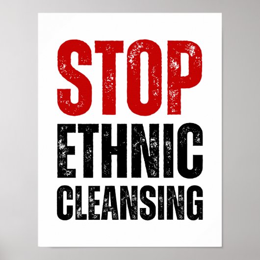 Stop etnische zuivering | Genocidebestrijding Poster (Voorkant)
