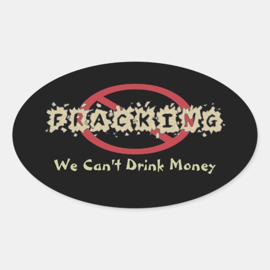 Stop Fracking Ovale Sticker (Voorkant)
