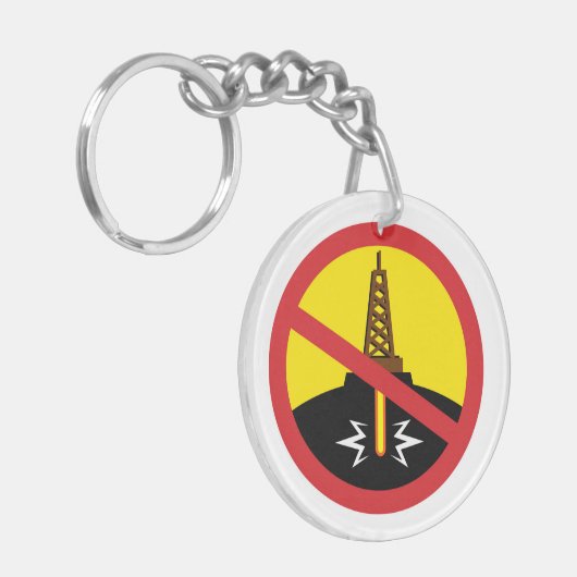 Stop Fracking Sleutelhanger (Voorkant Links)