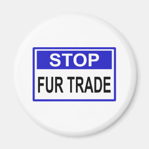 Stop Fur Trade Blue-teken Magneet