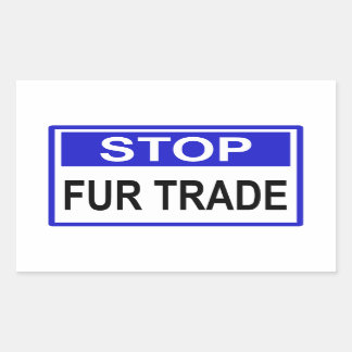 Stop Fur Trade Blue-teken Rechthoekige Sticker