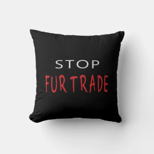 Stop Fur Trade Slogan Kussen