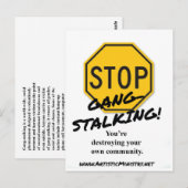Stop Gang-Stalking BRIEFKAART (Voorkant / Achterkant)