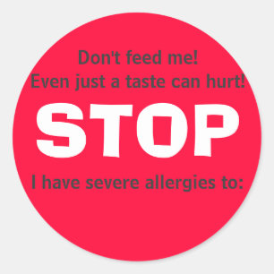 STOP, geef me geen eten! Ronde Sticker