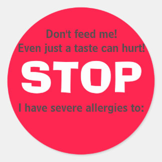 STOP, geef me geen eten! Ronde Sticker