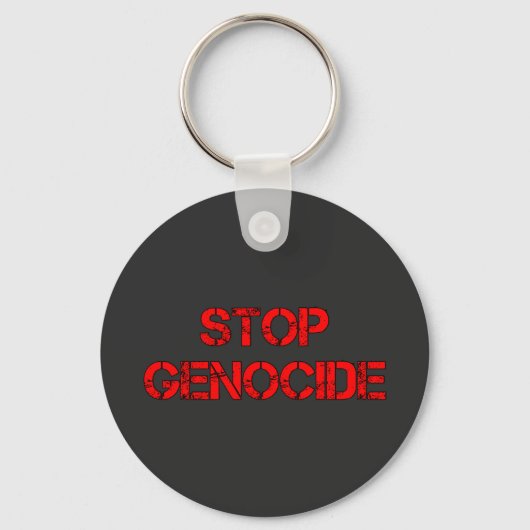 STOP genocide | Zeg nee tegen genocide | Genocide Sleutelhanger (Achterkant)