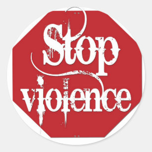 Stop geweld ronde sticker