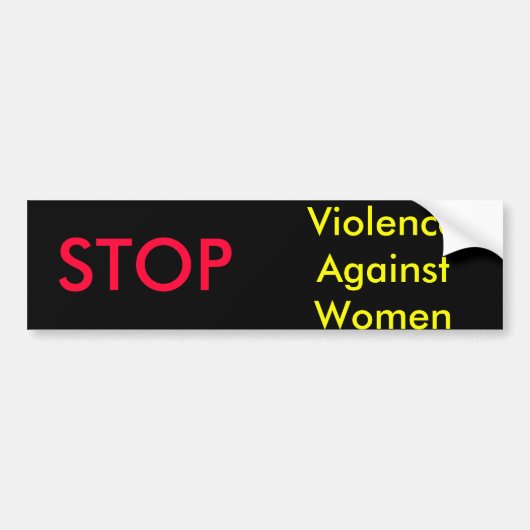 STOP geweld tegen vrouwen met bumpersticker (Voorkant)