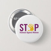 Stop geweld tegen vrouwen ronde button 5,7 cm (Voorkant /achterkant)