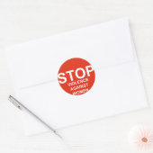 Stop geweld tegen vrouwen ronde sticker (Envelop)