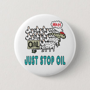 Stop gewoon met olie ronde button 5,7 cm