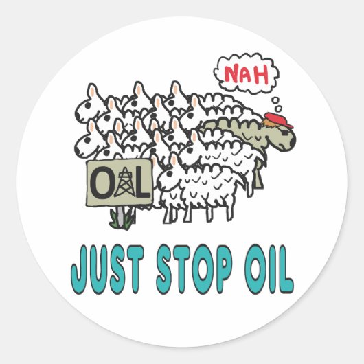 Stop gewoon met olie ronde sticker (Voorkant)
