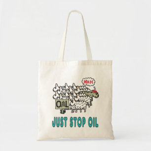 Stop gewoon met olie tote bag