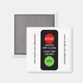 Stop Go Clean Dirty Lave-vaisselle Magnet (Recto/Verso)