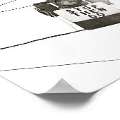 Stop Go Stoplight Street Light B&W Poster (Coin)