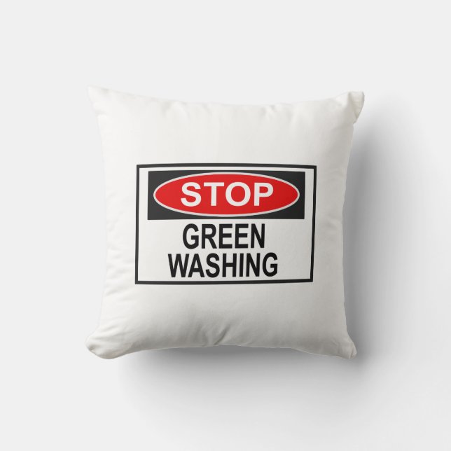 Stop Greenwash Sign (1) Kussen (Voorkant)