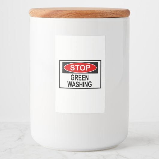 Stop Greenwash Sign (1) Voedselcontainer Etiket (Voorkant)
