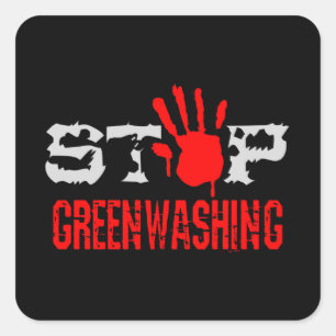 Stop Greenwash Vierkante Sticker