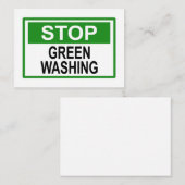 Stop Greenwashing Teken Button Notitiekaartje (Voorkant / Achterkant)