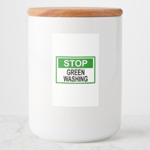 Stop groenwas-signaal voedselcontainer etiket