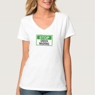 Stop groenwassen bord t-shirt