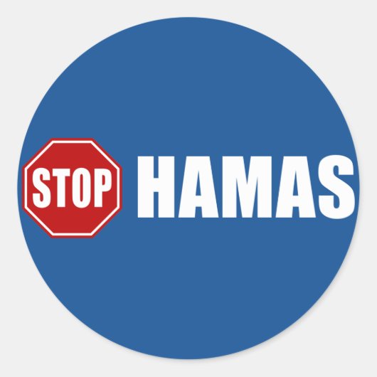 Stop Hamas Ronde Sticker (Voorkant)
