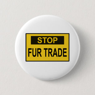 Stop handel Geel Ronde Button 5,7 Cm