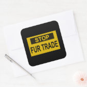 Stop handel Geel Vierkante Sticker (Envelop)