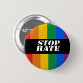 Stop Hate Bumpersticker Ronde Button 5,7 Cm (Voorkant /achterkant)