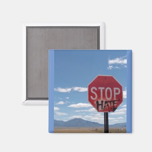 Stop Hate Square Magnet Magneet (Voorkant / Achterkant)