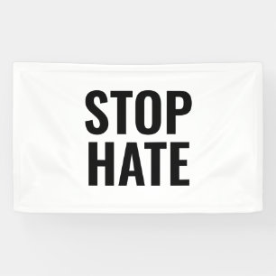 Stop Hate, zwart wit Spandoek
