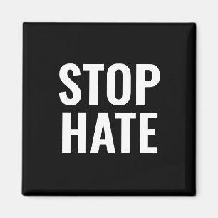 Stop Hate, zwarte witte minimalistische Magnet Magneet