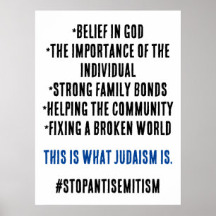 Stop het antisemitisme wat het judaïsme eigenlijk  poster