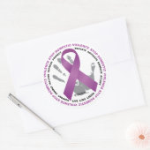 Stop het Binnenlands Geweld Ronde Sticker (Envelop)