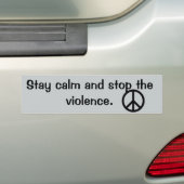 Stop het citaat van het Geweld Bumpersticker (Op auto)