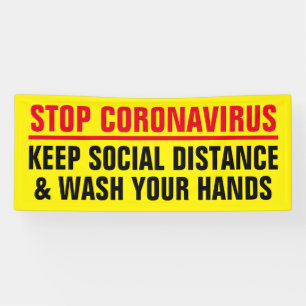 Stop het Corona Virus Covid 19-bannerteken Spandoek