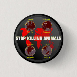 Stop het doden van dieren ronde button 3,2 cm