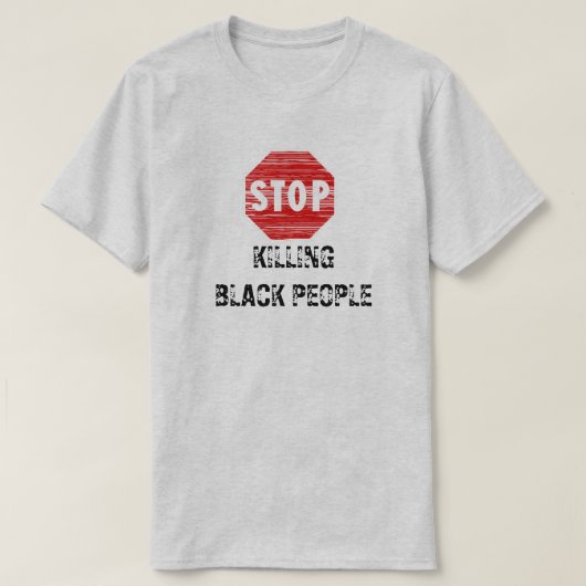 STOP HET DODEN VAN ZWARTE MENSEN STOP GEZIEN T-SHIRT (Design voorkant)