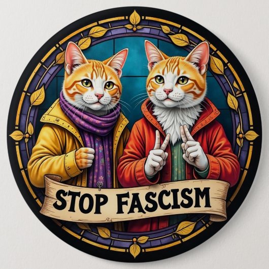Stop het fascisme in Amerika Ronde Button 6,0 Cm (Voorkant)