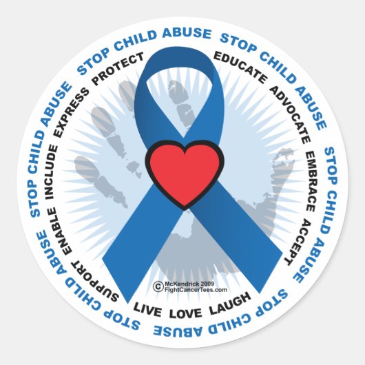 Stop het gebruik van kindermisbruik ronde sticker (Voorkant)