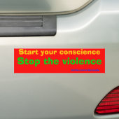 Stop het geweld bumpersticker (Op auto)